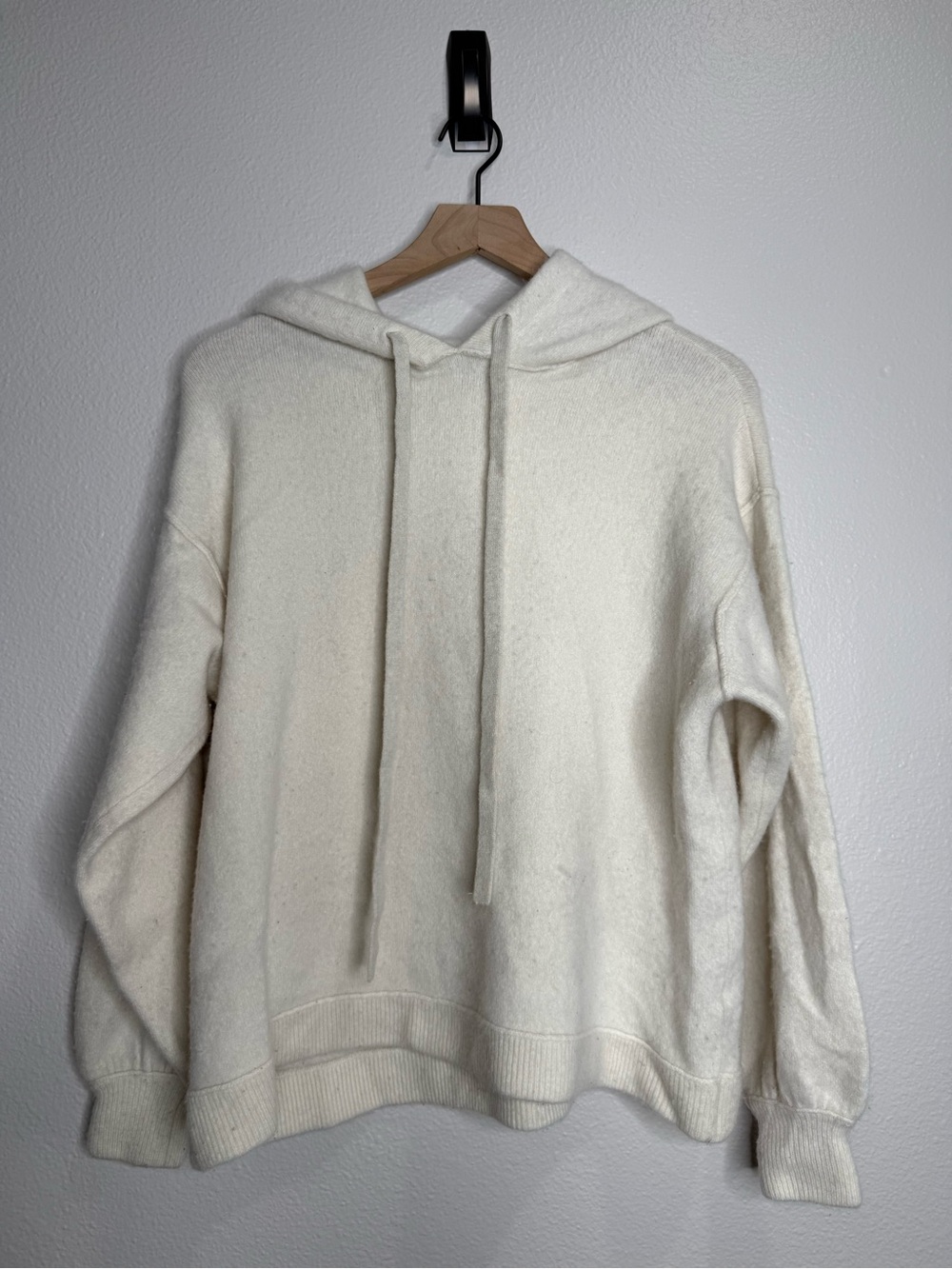 Free People Keep A Secret Cashmere Hoodie Cream Oversized Knit - Picture 3 of 6